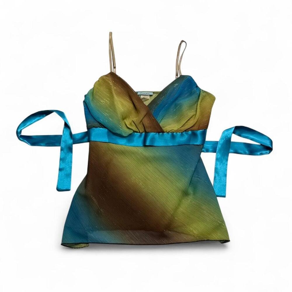 Funkadelic Fairy Core Baby Doll Tie Back Tank Top mesh overlay Size M 2000s Top